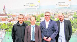 Vertreter der IG Hegauwind: Axel Blüthgen, Peter Sartena, Andreas Reinhardt und Bene Müller.